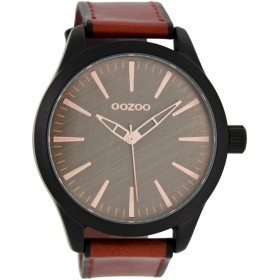 OOZOO Timepieces 46mm Brown Leather Strap C7427
